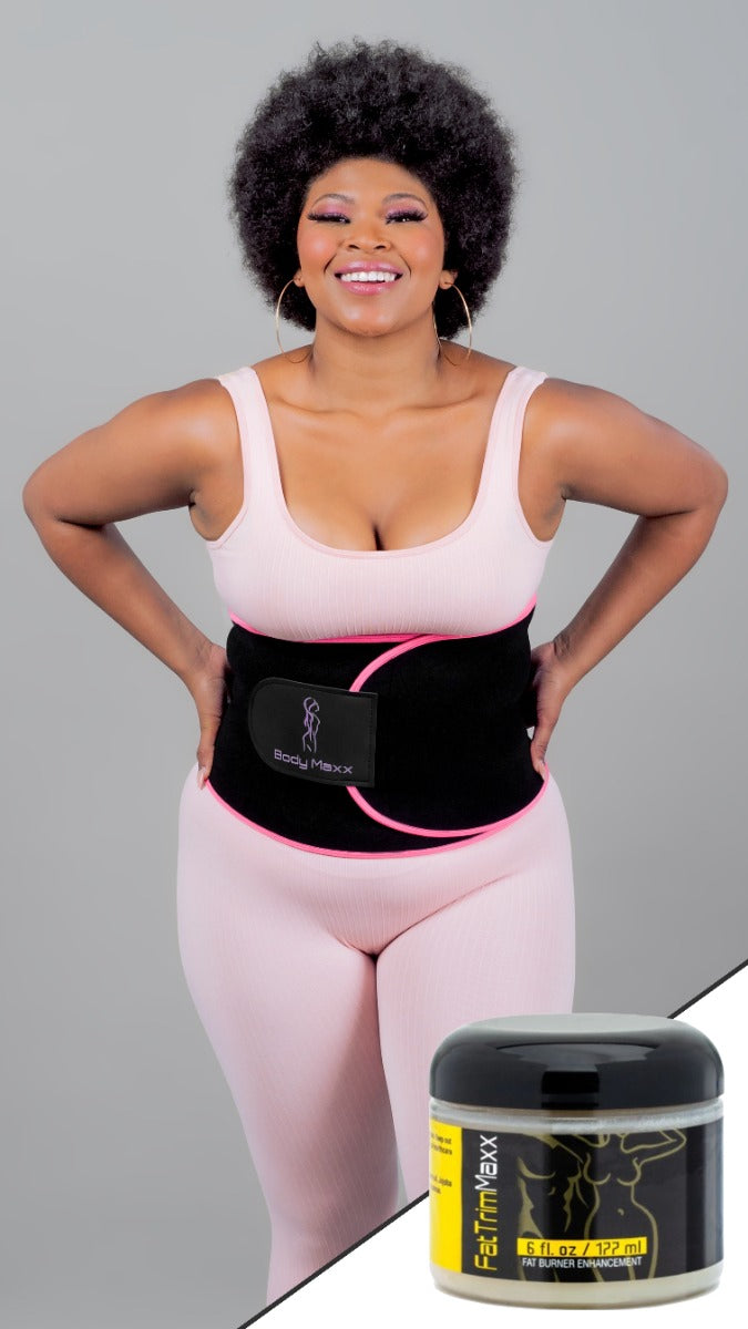 Miss Belt Waist Trainer - Black + Burn Fat Slimming Cream - 200g